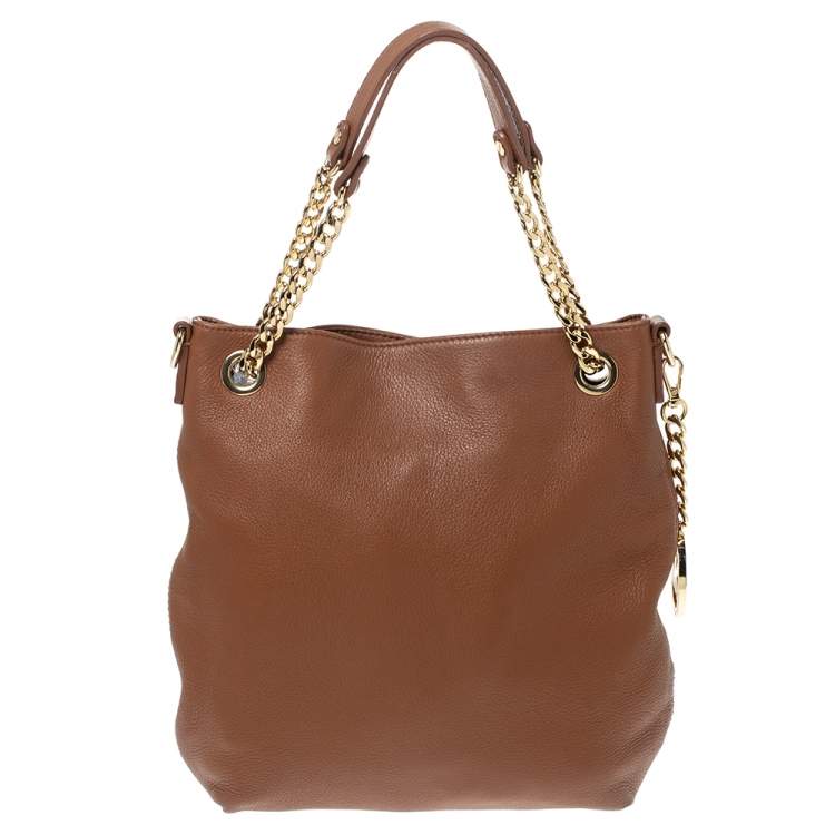 Pre Owned Michael Michael Kors Brown Leather Shoulder Bag