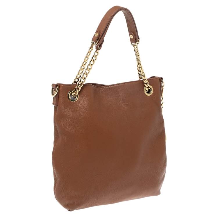 Pre Owned Michael Michael Kors Brown Leather Shoulder Bag