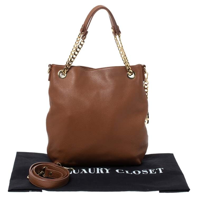 Pre Owned Michael Michael Kors Brown Leather Shoulder Bag
