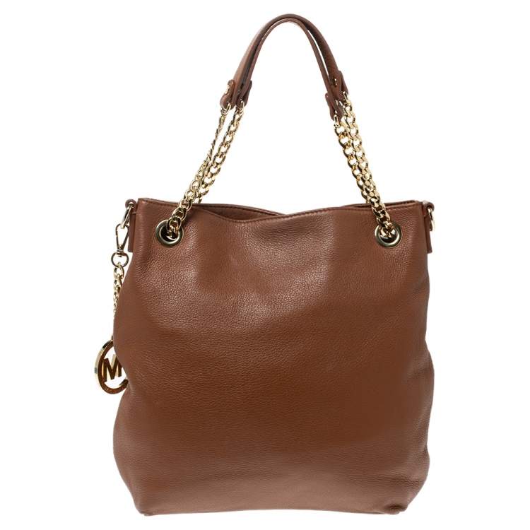 Pre Owned Michael Michael Kors Brown Leather Shoulder Bag