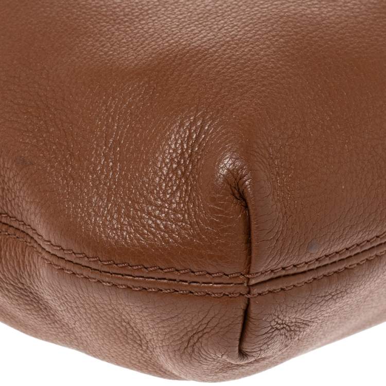 Pre Owned Michael Michael Kors Brown Leather Shoulder Bag