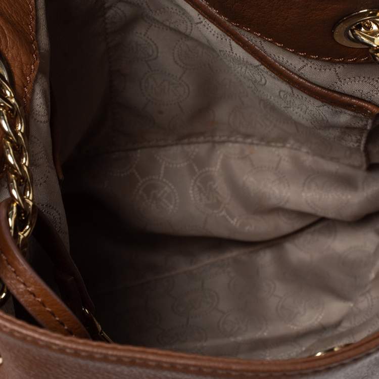 Pre Owned Michael Michael Kors Brown Leather Shoulder Bag