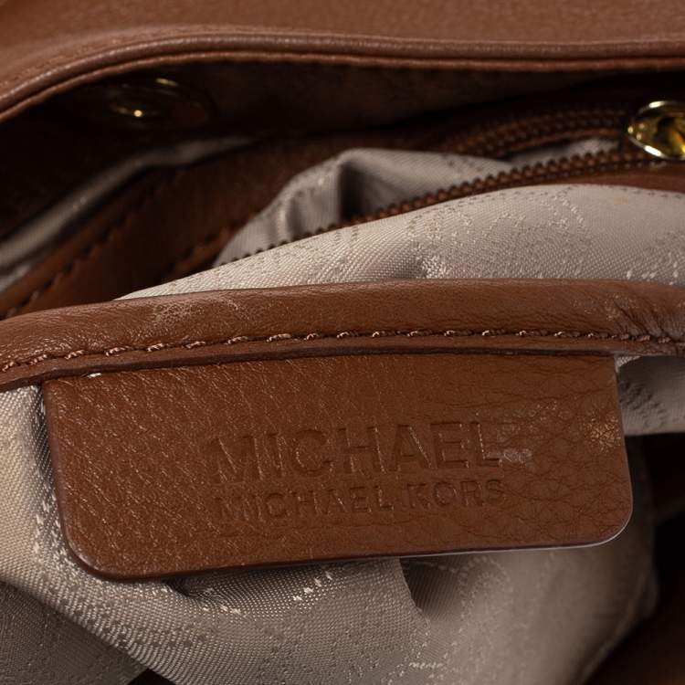 Pre Owned Michael Michael Kors Brown Leather Shoulder Bag