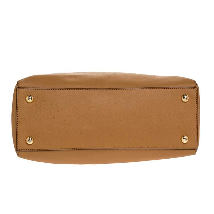 Pre Owned MICHAEL Michael Kors Tan Leather Large Cynthia Tote
