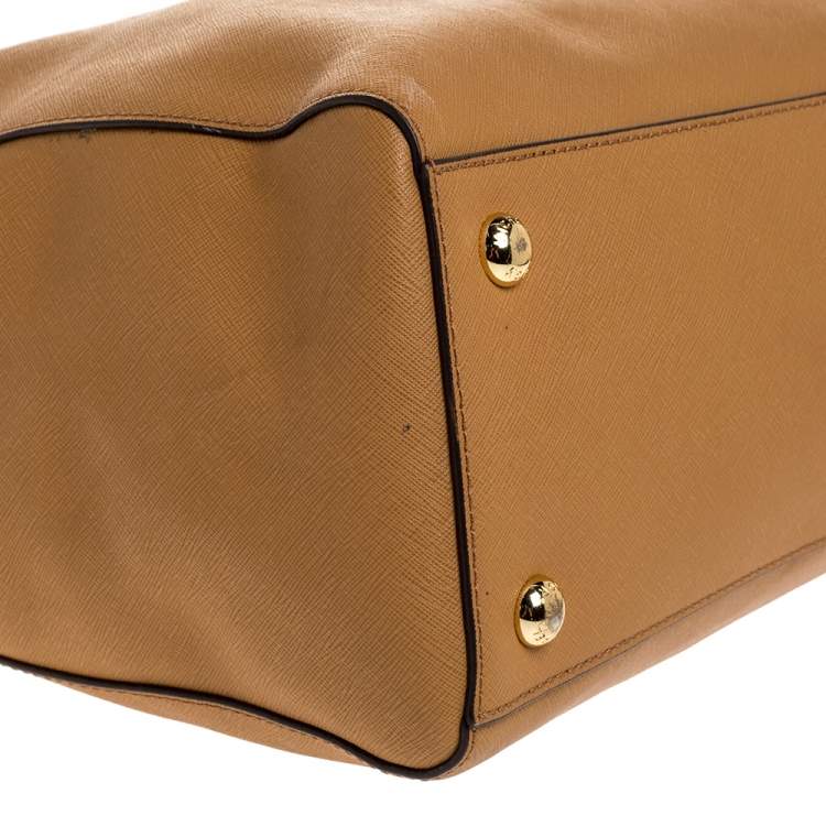 Pre Owned MICHAEL Michael Kors Tan Leather Large Cynthia Tote