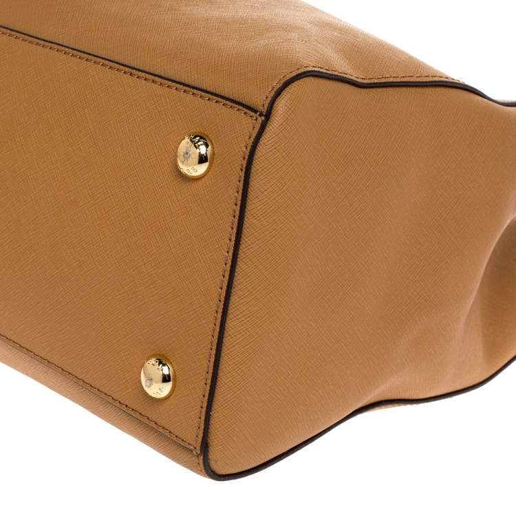 Pre Owned MICHAEL Michael Kors Tan Leather Large Cynthia Tote