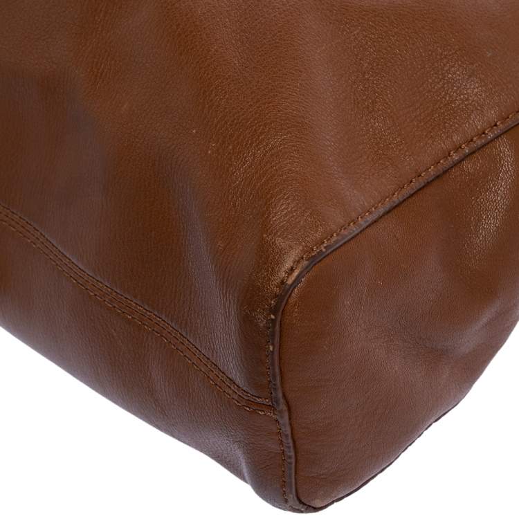 Pre Owned MICHAEL Michael Kors Brown Leather Jet Set North South Tote