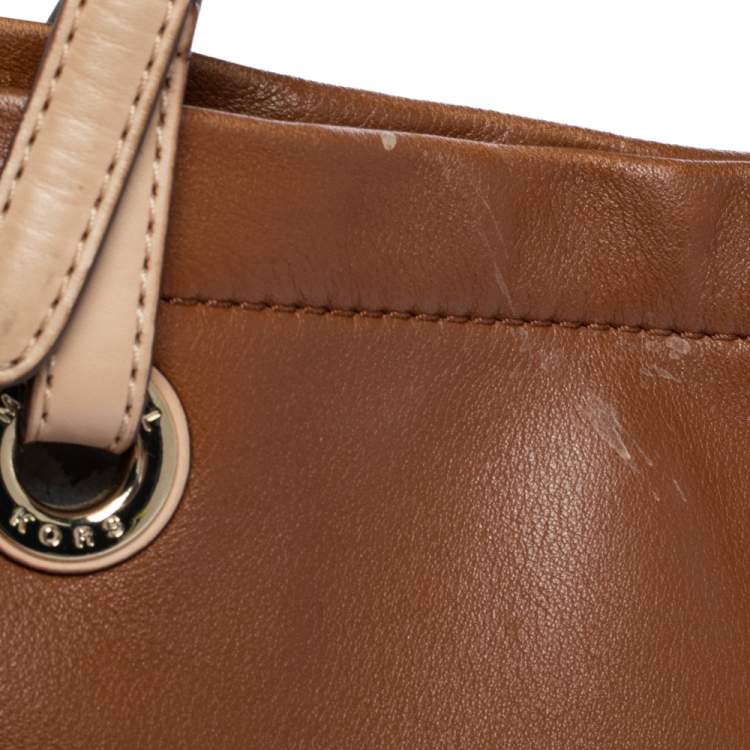 Pre Owned MICHAEL Michael Kors Brown Leather Jet Set North South Tote