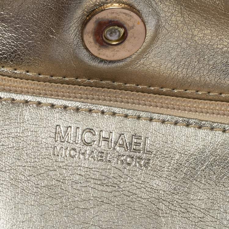 Pre Owned MICHAEL Michael Kors Brown Leather Jet Set North South Tote