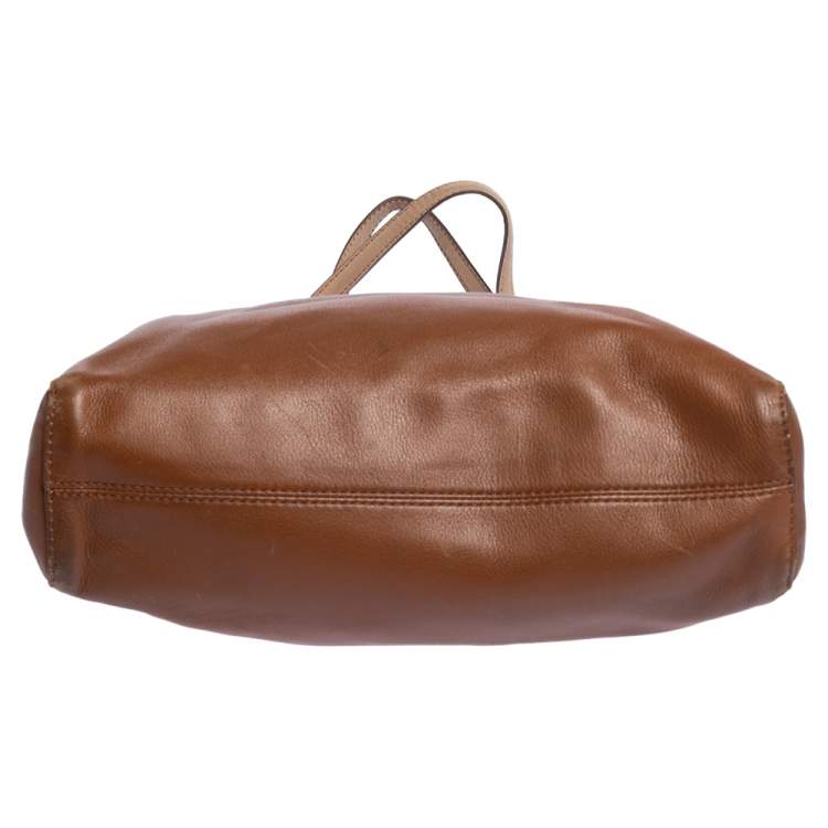 Pre Owned MICHAEL Michael Kors Brown Leather Jet Set North South Tote