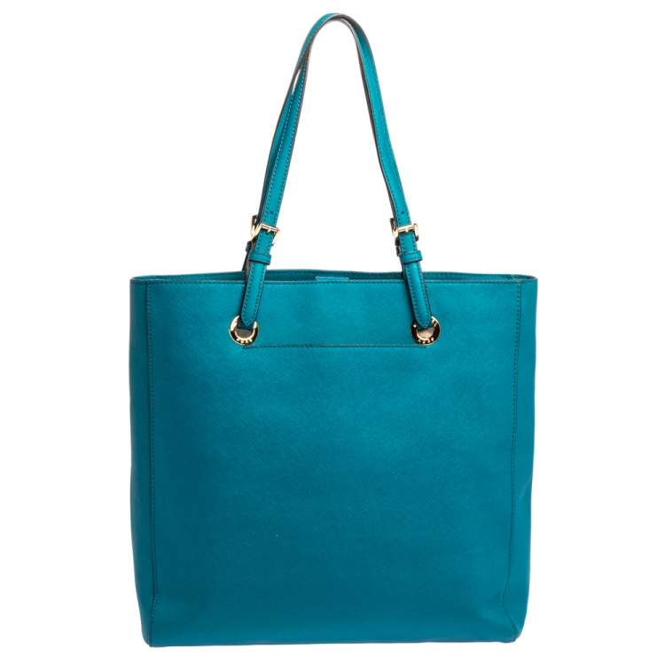 Pre Owned MICHAEL Michael Kors Blue Leather Jet Set North South Tote