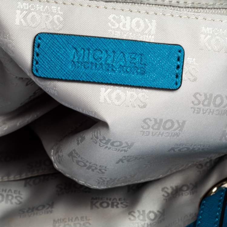 Pre Owned MICHAEL Michael Kors Blue Leather Jet Set North South Tote