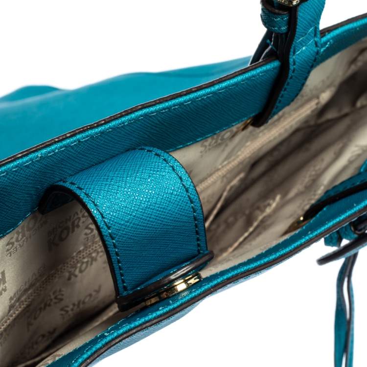 Pre Owned MICHAEL Michael Kors Blue Leather Jet Set North South Tote
