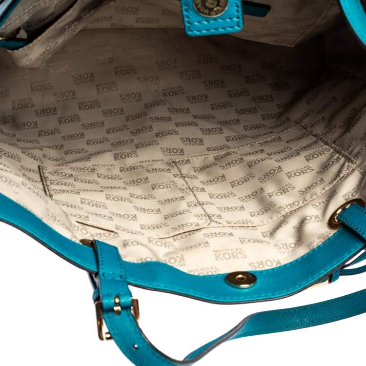 Pre Owned MICHAEL Michael Kors Blue Leather Jet Set North South Tote