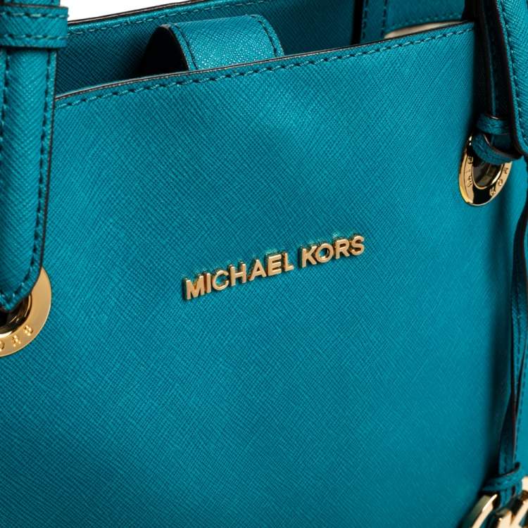 Pre Owned MICHAEL Michael Kors Blue Leather Jet Set North South Tote