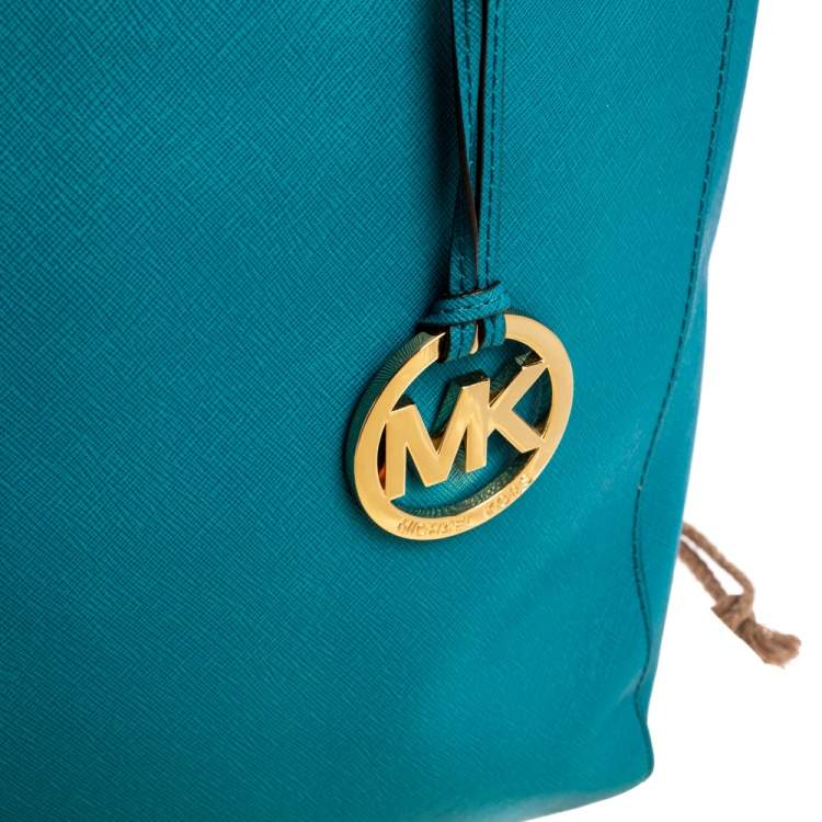 Pre Owned MICHAEL Michael Kors Blue Leather Jet Set North South Tote