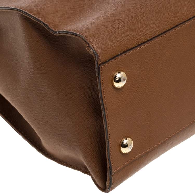 Pre Owned MICHAEL Michael Kors Brown Leather Large Hamilton North South Tote