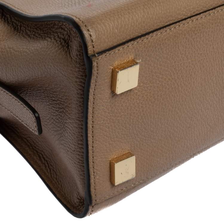 Pre Owned Michael Michael Kors Khaki Leather Medium Harper Satchel 