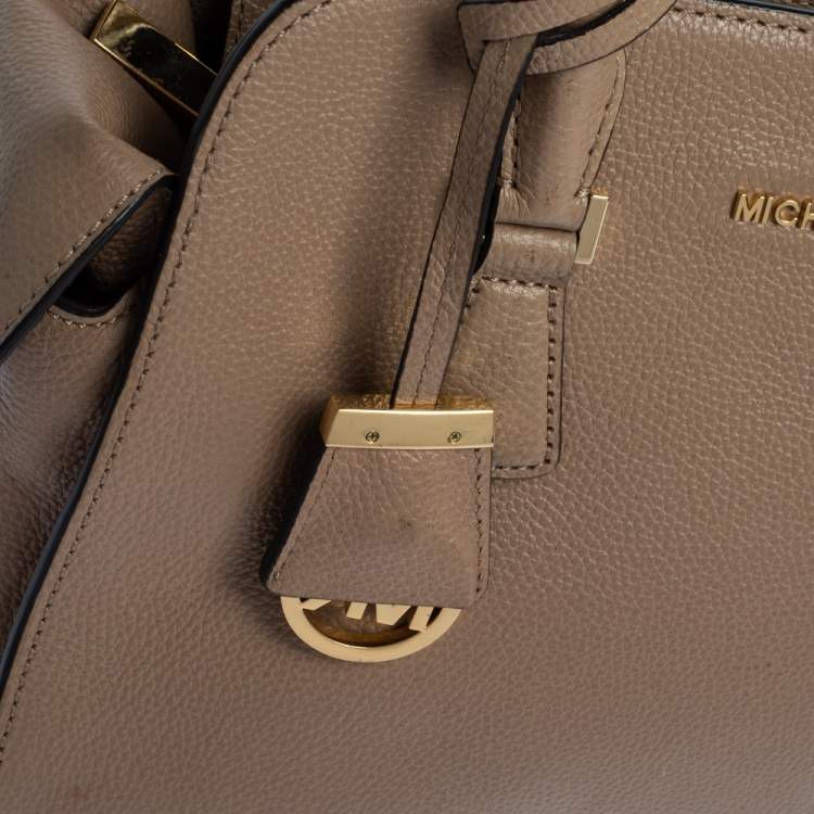 Pre Owned Michael Michael Kors Khaki Leather Medium Harper Satchel 