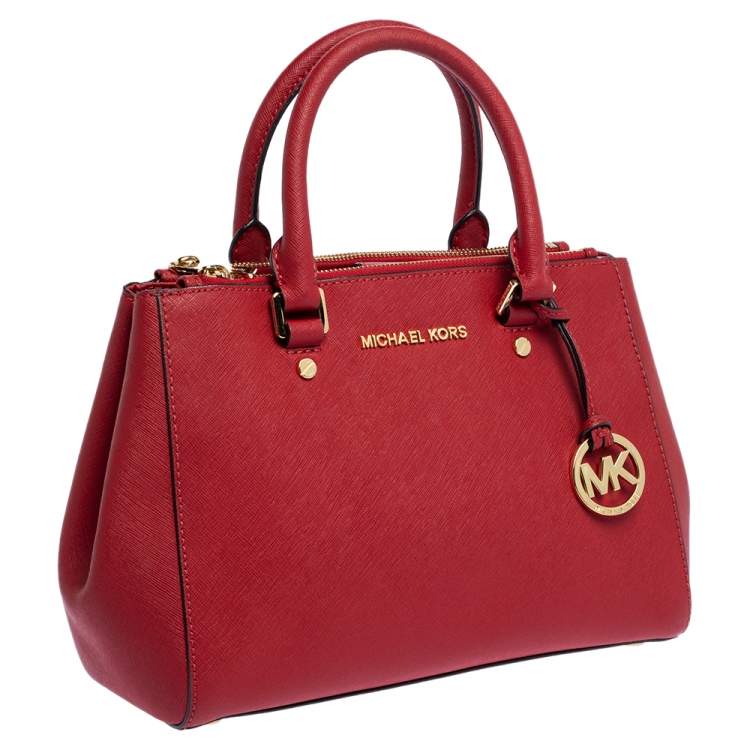 مملوكة مسبقًا Michael Michael Kors Red Leather Sutton Tote