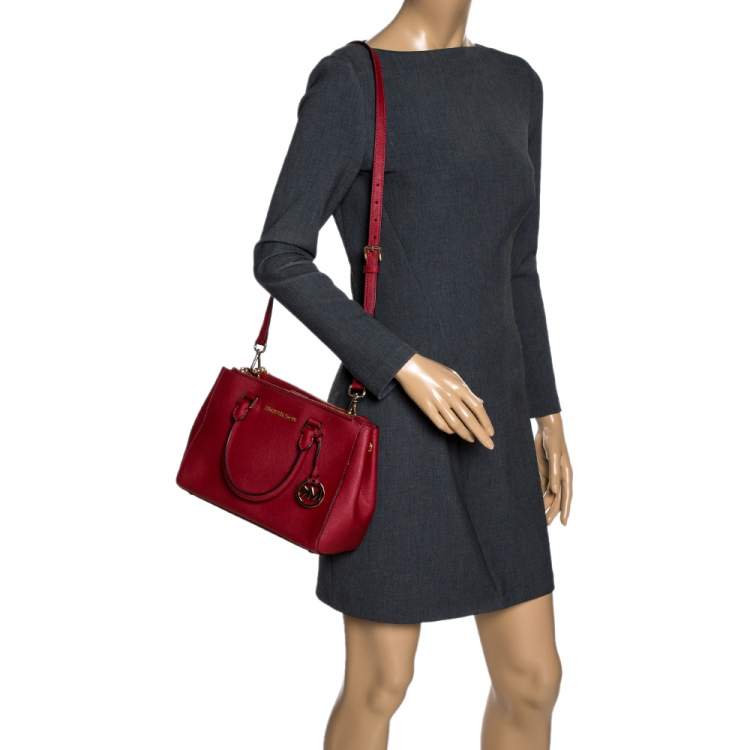 مملوكة مسبقًا Michael Michael Kors Red Leather Sutton Tote