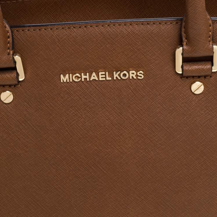 Pre Owned MICHAEL Michael Kors Brown Leather Medium Selma Satchel