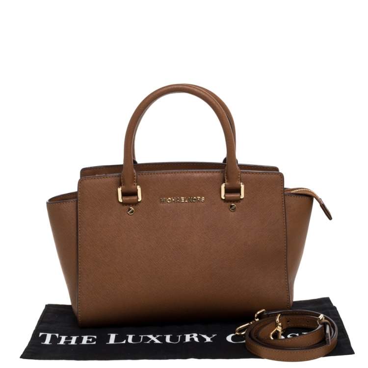 Pre Owned MICHAEL Michael Kors Brown Leather Medium Selma Satchel