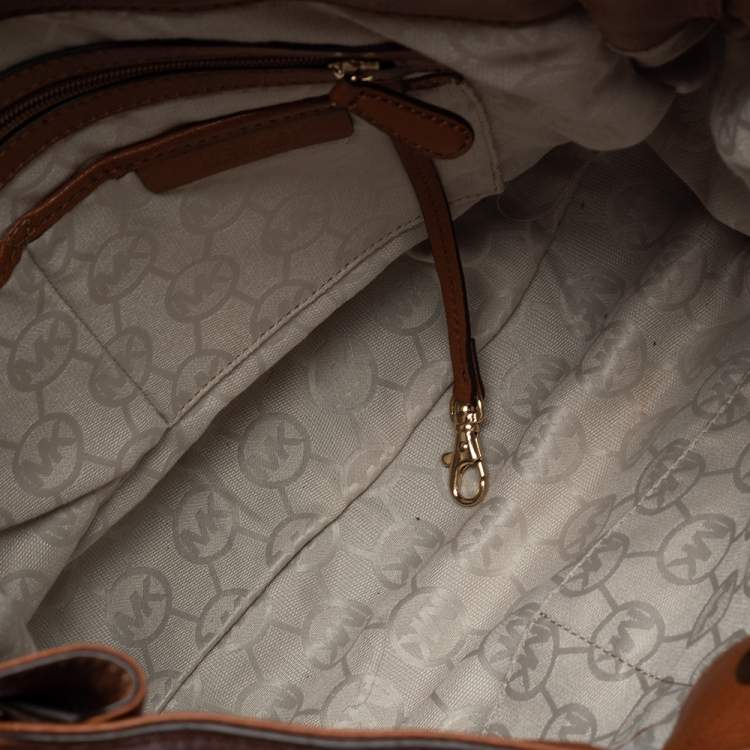 Pre Owned MICHAEL Michael Kors Brown Leather Large Hamilton North South Tote