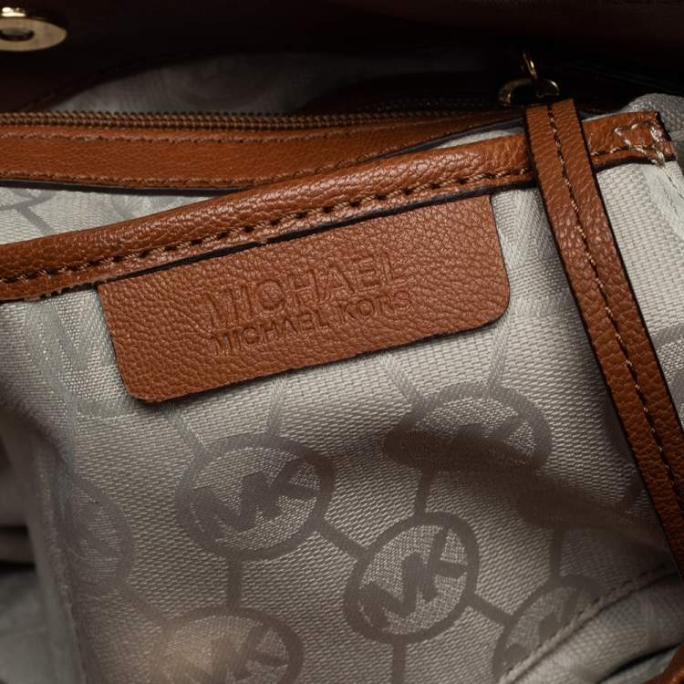 Pre Owned MICHAEL Michael Kors Brown Leather Large Hamilton North South Tote