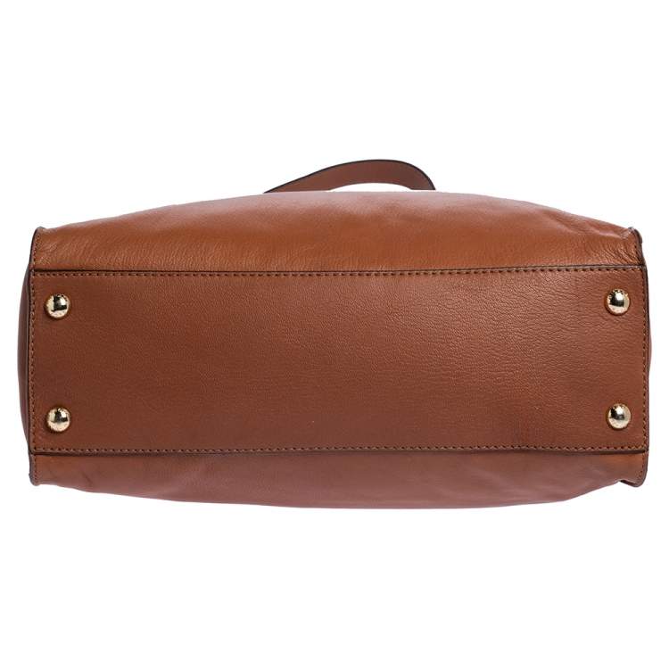 Pre Owned MICHAEL Michael Kors Brown Leather Large Hamilton North South Tote