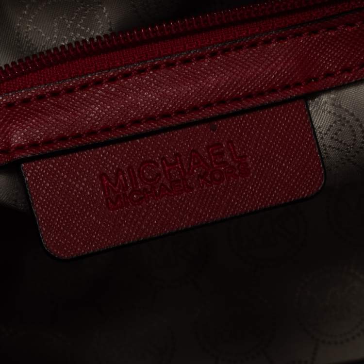 Pre Owned MICHAEL Michael Kors Red Leather Medium Selma Satchel