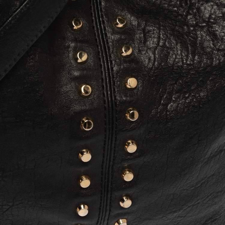 مملوكة مسبقًا Michael Michael Kors Black Leather Studded Uptown Astor Hobo