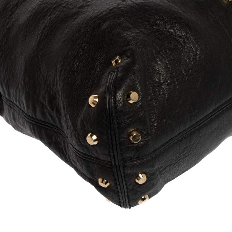مملوكة مسبقًا Michael Michael Kors Black Leather Studded Uptown Astor Hobo