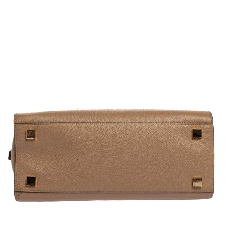 Pre Owned Michael Michael Kors Beige Leather Gia Satchel