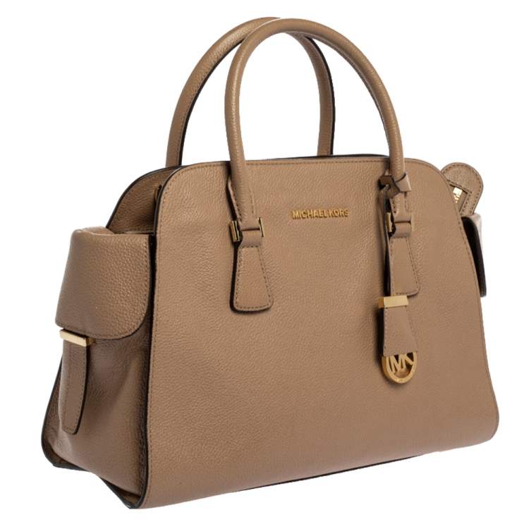 Pre Owned Michael Michael Kors Beige Leather Gia Satchel