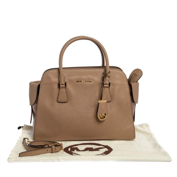 Pre Owned Michael Michael Kors Beige Leather Gia Satchel