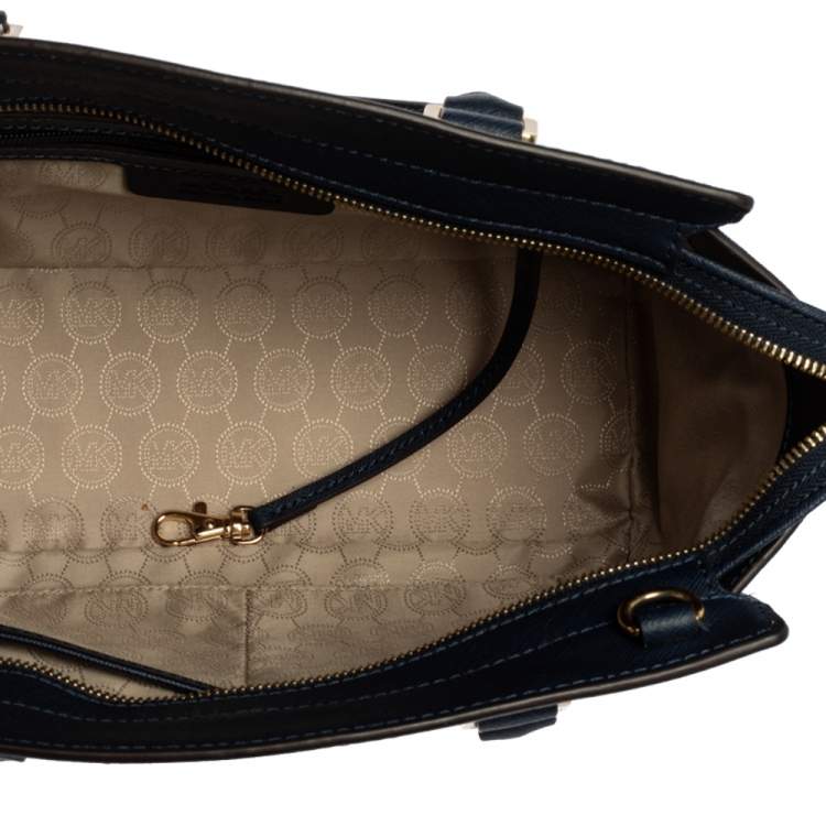 Pre Owned Michael Michael Kors Blue Leather Medium Selma Satchel