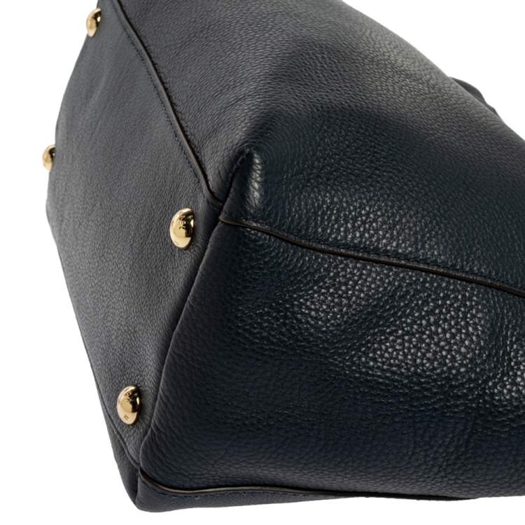 Pre Owned MICHAEL Michael Kors Blue Leather Double Handle Tote
