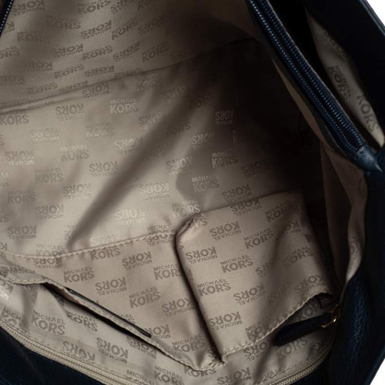 Pre Owned MICHAEL Michael Kors Blue Leather Double Handle Tote
