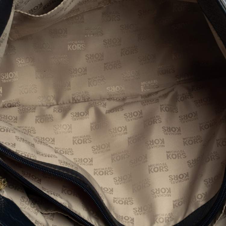 Pre Owned MICHAEL Michael Kors Blue Leather Double Handle Tote