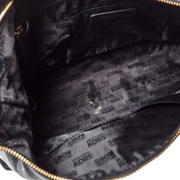 Pre Owned MICHAEL Michael Kors Black Grained Leather Karson Hobo