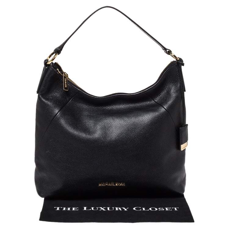Pre Owned MICHAEL Michael Kors Black Grained Leather Karson Hobo