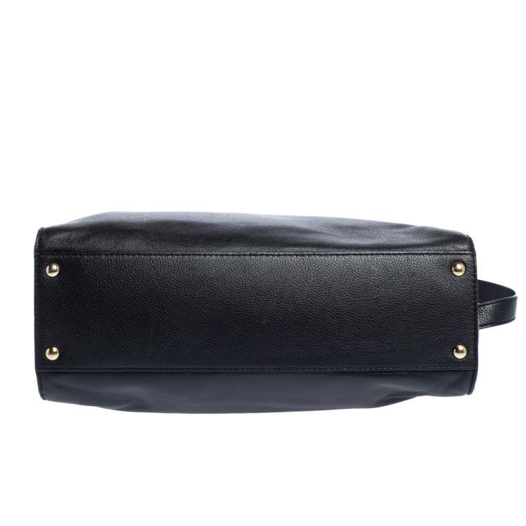 Pre Owned MICHAEL Michael Kors Black Leather Hamilton East West Tote