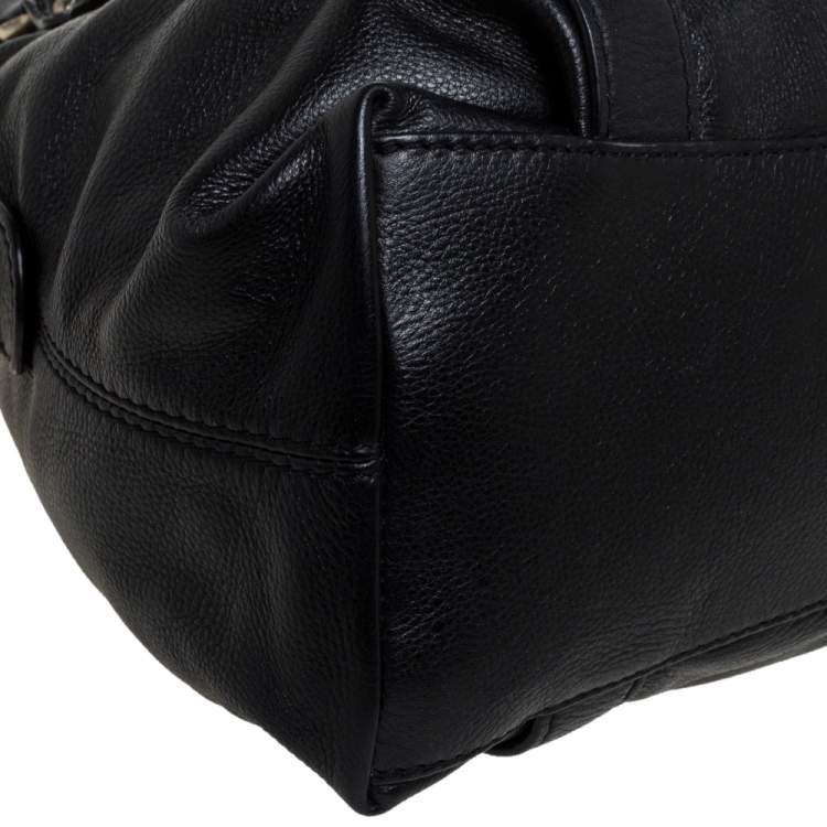 Pre Owned Michael Michael Kors Black Leather Studded Bedford Satchel