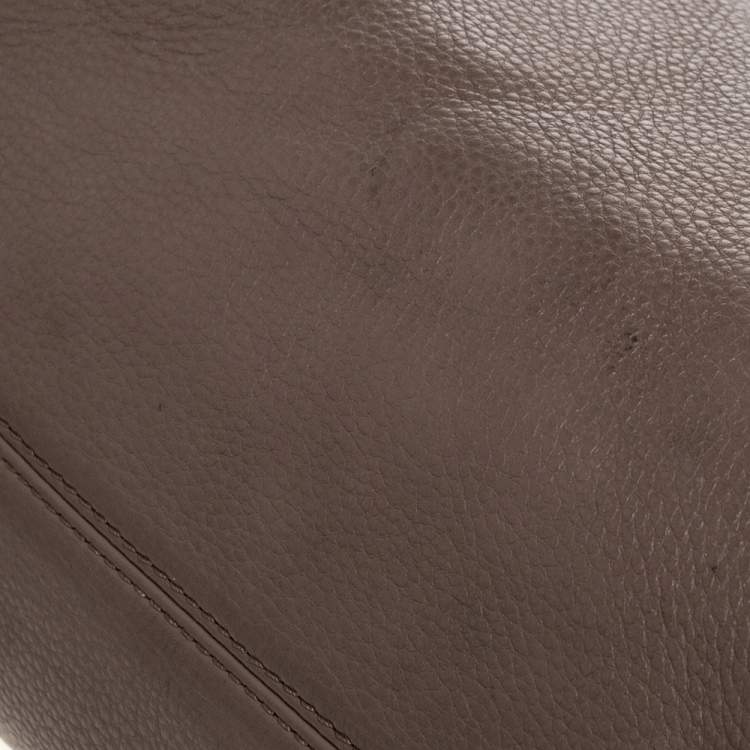 Pre Owned Michael Michael Kors Beige Leather Jet Set Chain Hobo