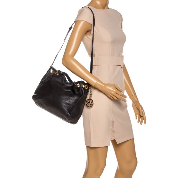 Pre Owned MICHAEL Michael Kors Black Leather Chain Shoulder Bag