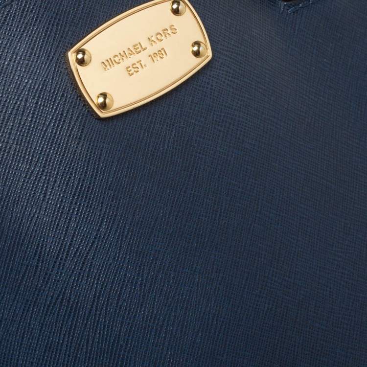 Pre Owned Michael Michael Kors Blue Leather Kellen Tote