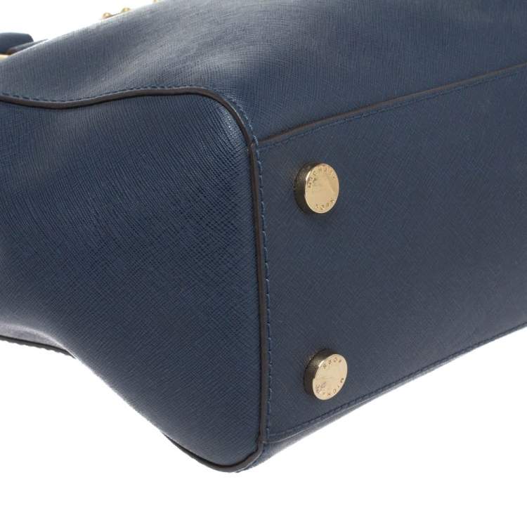 Pre Owned Michael Michael Kors Blue Leather Kellen Tote