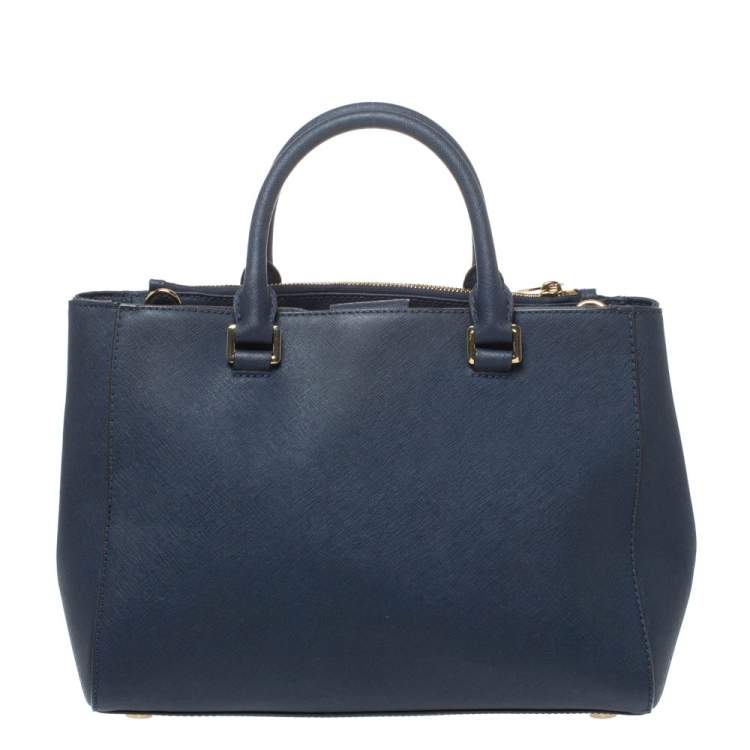 Pre Owned Michael Michael Kors Blue Leather Kellen Tote