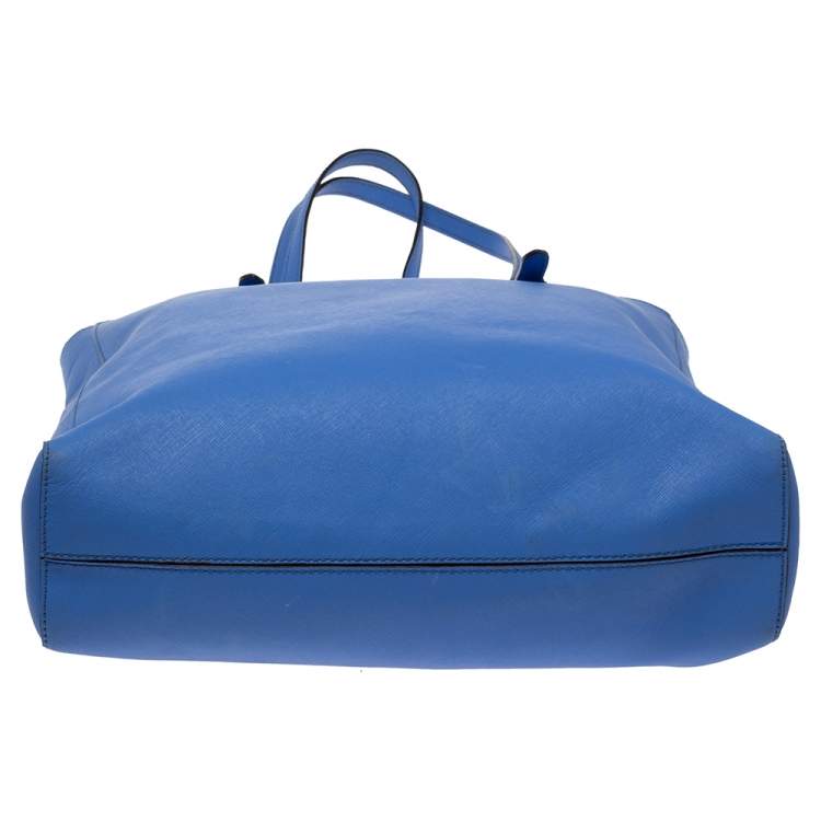 Pre Owned MICHAEL Michael Kors Blue Leather Large Jet Set Travel Tote